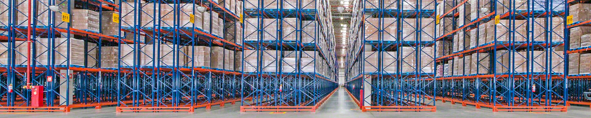 Rows of Warehouse Pallet Racking