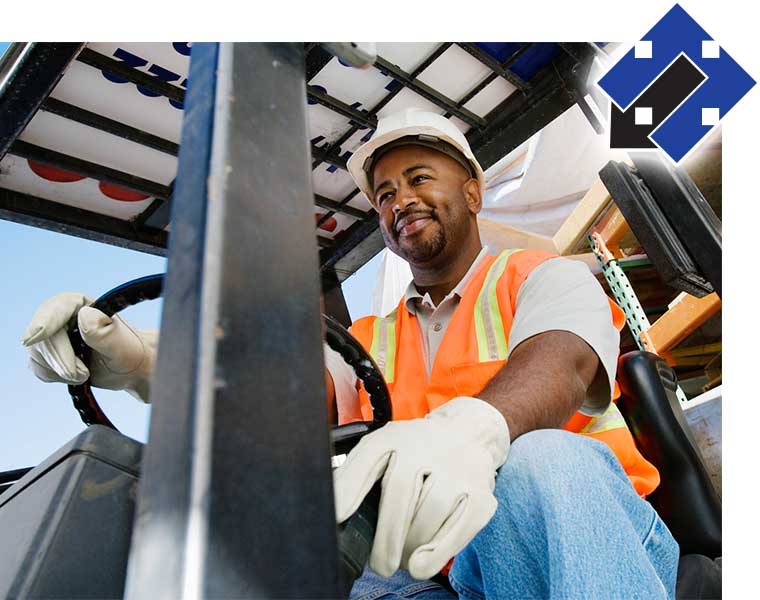 Man on forklift